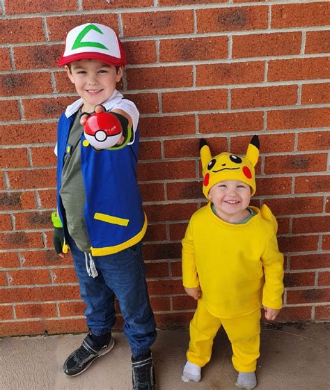 My Kids Pokemon Costumes For A Pokemon Party Cute Pikachu And Ash