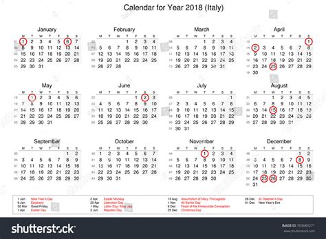 Calendar Year 2018 Public Holidays Bank Stock Illustration 763683271