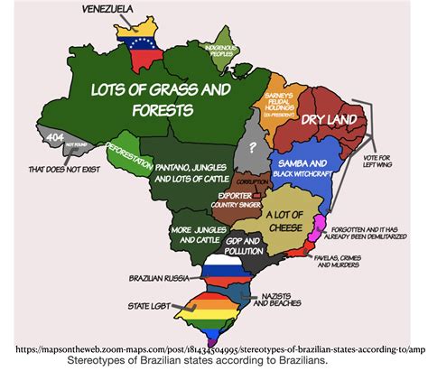 Brazil Regional Stereotypes Map Geocurrents