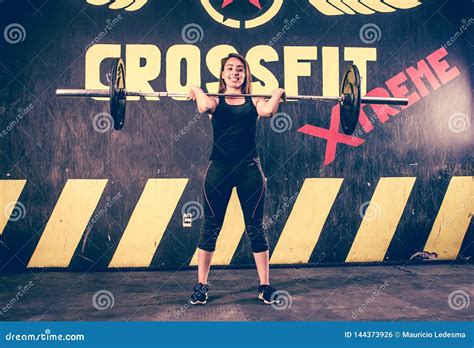 Crossfitter Training Hard Daily Wod Pose Editorial Photo Image Of