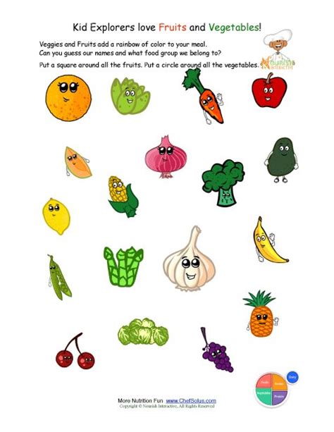 Printable Identify The Fruits And Vegetables Worksheet