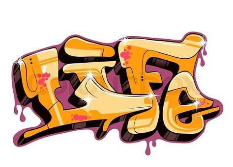 Graffiti Design Illustration Word Life Stock Vector Colourbox