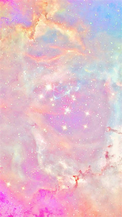 Pastel Iridescent Galaxy Nebula Stars Heavens Wallpaper Iphone Pastell