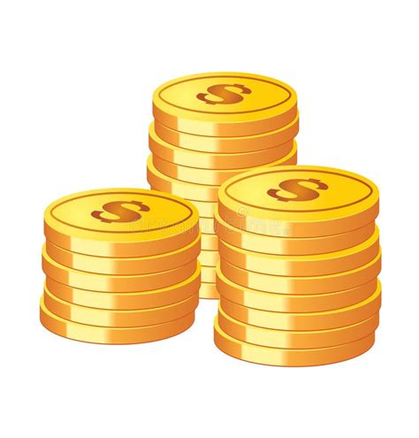 Monedas de oro del vector ilustración del vector Ilustración de compra