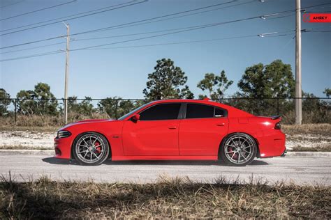 Candy Red Dodge Charger Srt Boasts Custom Vented Hood — Gallery