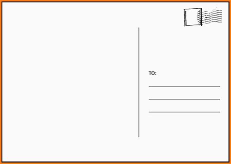 Free Blank Postcard Template For Word