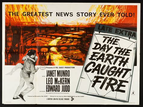 The Day The Earth Caught Fire 1961 Rare Original Vintage Uk Quad