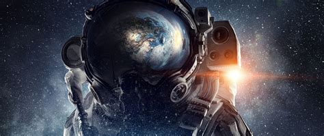 2560x1080 Astronaut Galaxy Space Stars Digital Art 4k