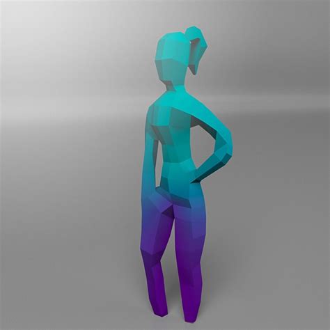 Low Poly Standing Girl Asset Game Ready Cgtrader
