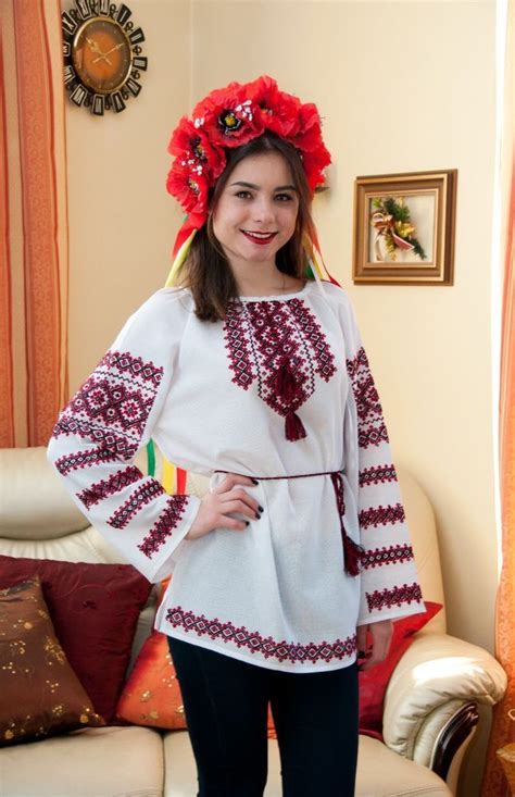 Ukrainian Embroidered Traditional Cotton Shirt Blouse Sorochka