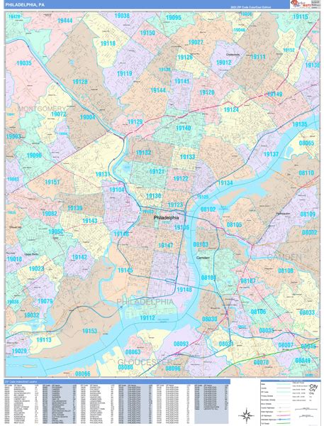 Philadelphia Pennsylvania Zip Code Maps Color Cast