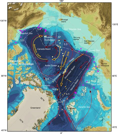 Map Of The Arctic Ocean Showing The Areas Included In This Overview Of Download Scientific