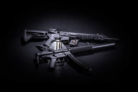 two black assault rifles 5k wallpaper hd others wallpapers 4k wallpapers images backgrounds