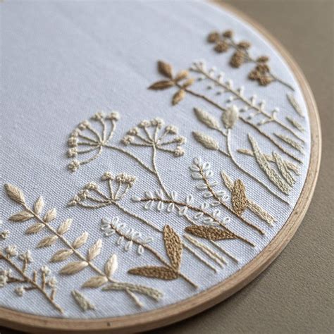 Wildflowers Meadow Embroidery Pattern Video Tutorial Etsy Floral