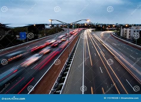 Highway Traffic View At Dusk In Perth Australia Stock Photo Image Of