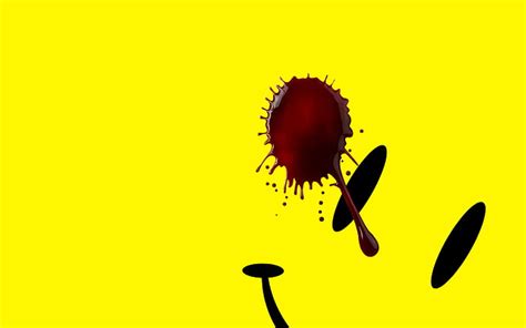 Hd Wallpaper Watchmen Smiley Face Blood Yellow Hd Cartooncomic