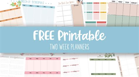 Two Week Planners Free Printables Printabulls