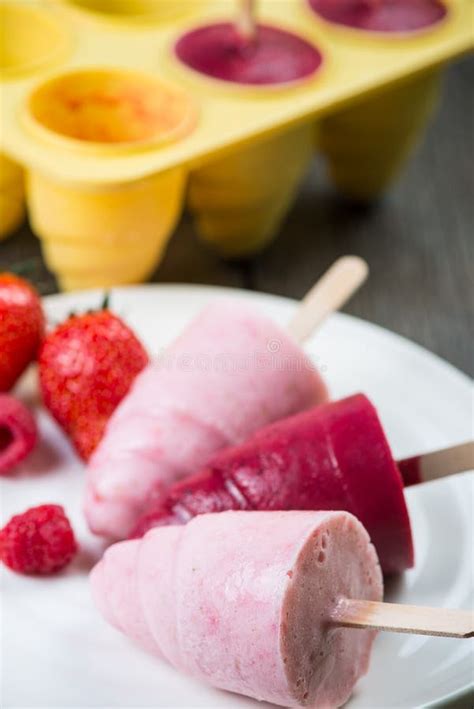Summer Fruits Homemade Lolly Pops Ice Stock Photo Image Of Homemade