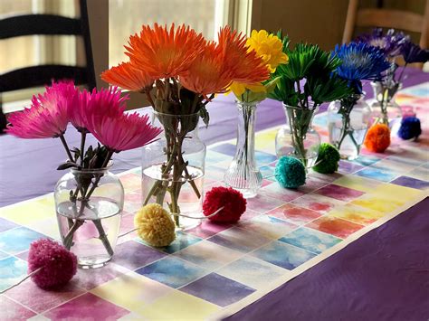 Rainbow Centerpiece Colorful Over The Rainbow Party Ideas