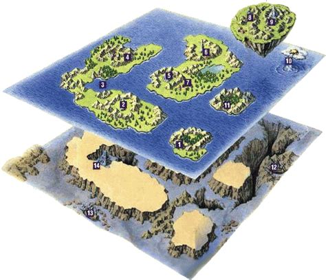 Ffliii World Map Artwork Mapa Final Fantasy 3 Ds Free Transparent