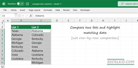 How To Compare Two Columns In Excel Matches And Differences