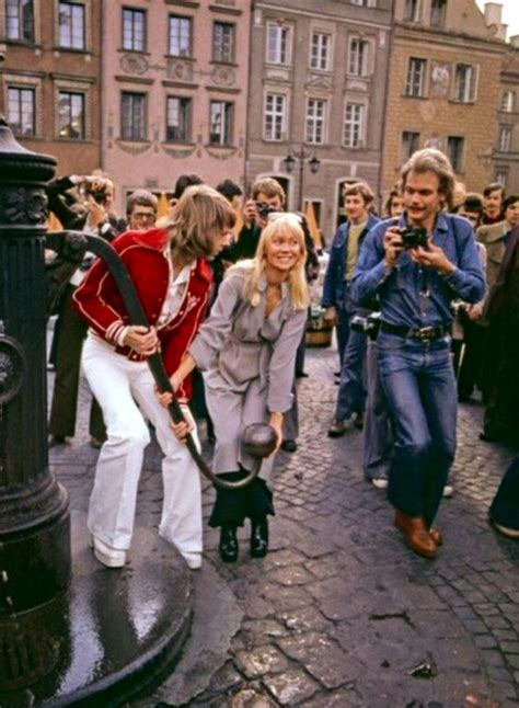 Abba Strolling Around In The City Of Warsaw During Their Poland Visit