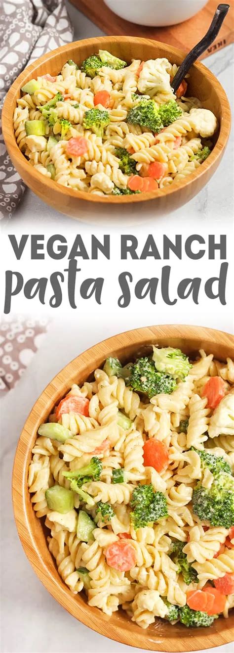 Easy Vegan Ranch Pasta Salad Make Ahead Lunch Recipe Vegan Side