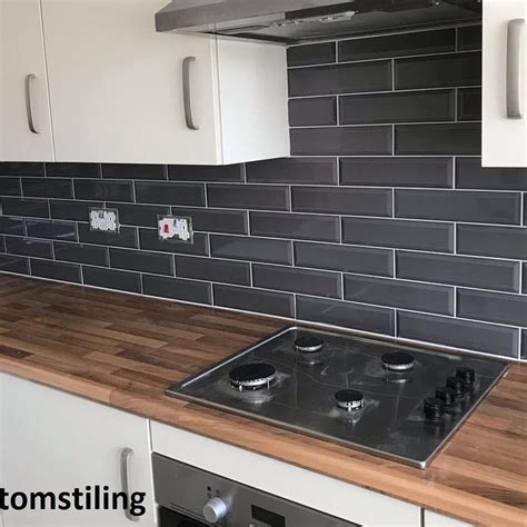 Glitter grout black grey bathroom kitchen mosaic tiles wall and floor tiles 1kg. Marylebone Dark Grey | Tileflair | Grey kitchen walls ...