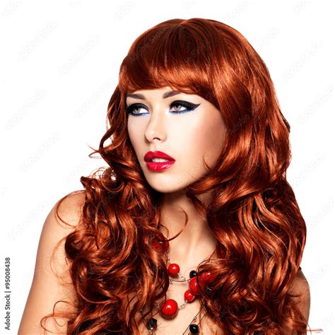 Beautiful Sensual Woman With Long Red Hairs Stock Foto Adobe Stock
