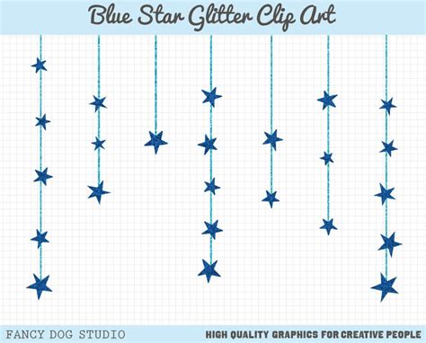 Star Clip Art Blue Glitter Downloadable Image By Paulakimstudio