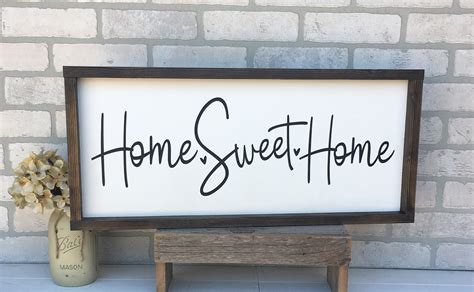 Home Sweet Home Rustic Farmhouse Sign Country Wood Signs Etsy