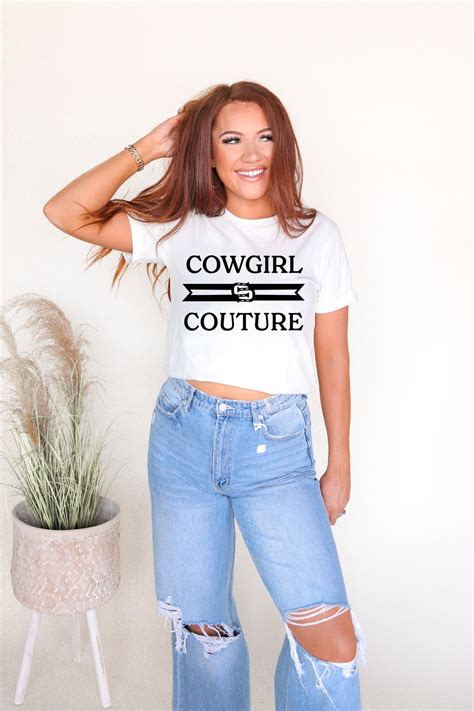 Cowgirl Couture Western Graphic Tee White Crop Tee Ali Dee Wholesale