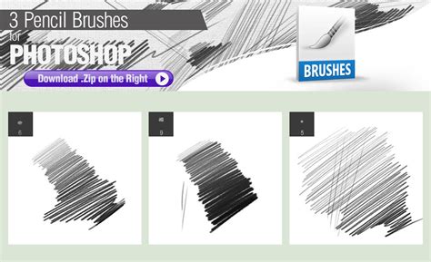 3 Pencil Brushes For Photoshop By Pixelstains On Deviantart