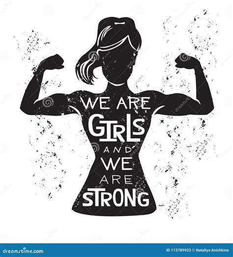 Vector Illustration We Are Girls And We Are Strong Stock Vector