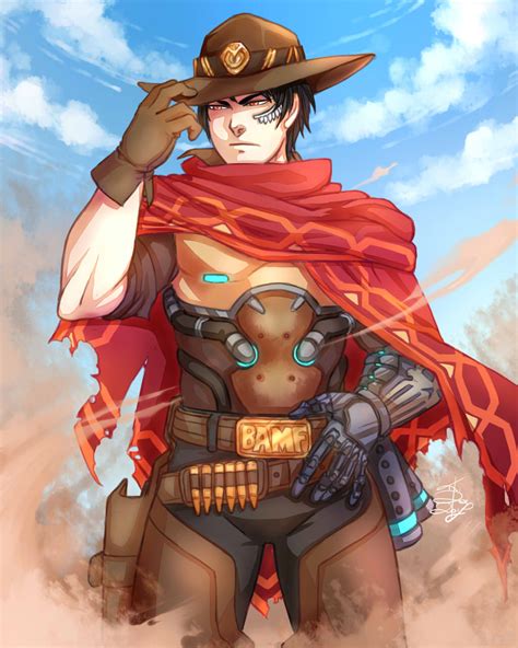 Finally just noticed mccree in the background and can't stop laughing. Overwatch: Shinsei as McCree by Yonrei on DeviantArt