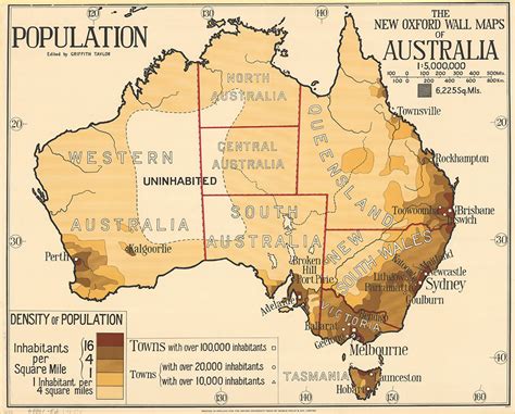 Australian Population Density Map 1920s R Mapporn