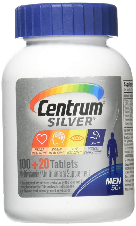 Centrum Silver For Men 50 Multivitaminmultimineral Supplement 10020