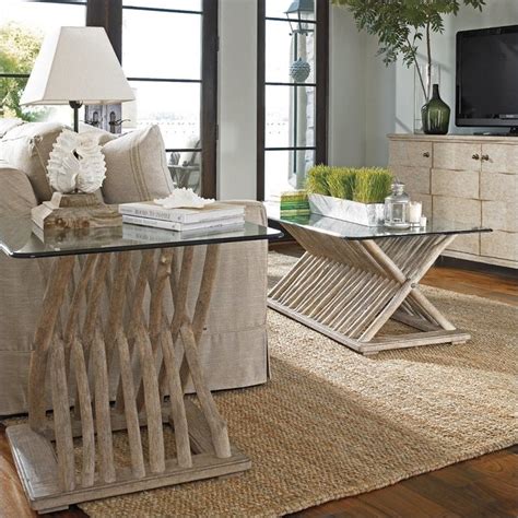 Measures 18'' h x 48'' l x 26'' w. Coastal Living Resort 2 Piece Coffee Table Set in ...