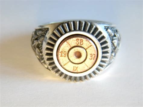 Handcrafted Silver 792 Mm Mauser Bullet Casing Ring Ultrasringsen