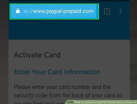 Check spelling or type a new query. How to Activate a PayPal Prepaid Card on Android: 9 Steps