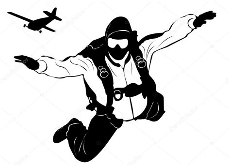 Skydiving And Plane — Stock Vector © Bogalo 8804672