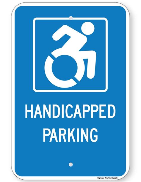Blue Handicapped Parking Ada Signs Highway Traffic Supply