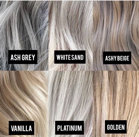 Popular Hair Color Chart Ash Blonde