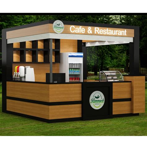 American Outdoor Coffee Kiosk With Wooden Color Retail Kiosk For Sale