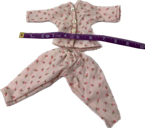 Barbie Or Play Doll Pajamas Pjs Outfit Light Pink With Pink Roses Hand Made Cute Ebay