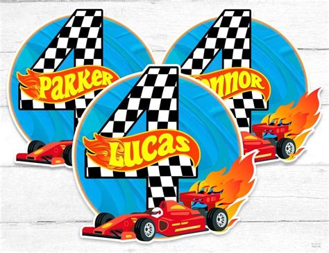 Race Car Centerpiece Personalized Racing Birthday Wheelie Etsy In 2021 Hot Wheels Party Hot
