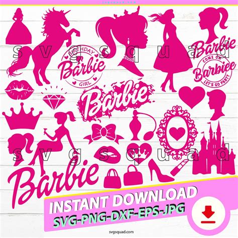 Digitalfil Barbie Svg Cut Files Silhouette Clipart Vinyl Files Vector