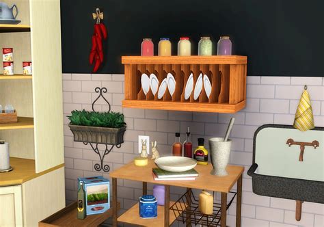 Mod The Sims Overachieving Plate Rack With Slots And Wall Movement
