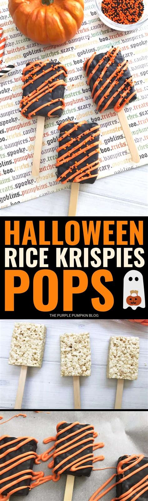 Black And Orange Halloween Rice Krispies Pops Easy Sweet Treat