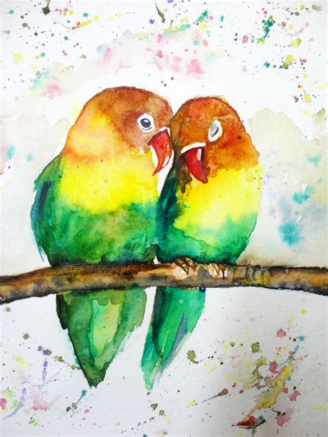 Bird Painting Acrylic Love Birds Painting Watercolor Paintings Easy